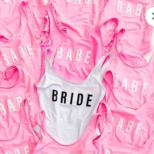 Pink babe One Piece swim suit, size medium